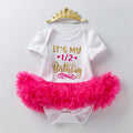 Cute Baby Girl Birthday Dress Outfit for 6 Months to 1-2 Years, Short Sleeve Romper for Toddlers, Fashionable and Comfortable Infant Dress