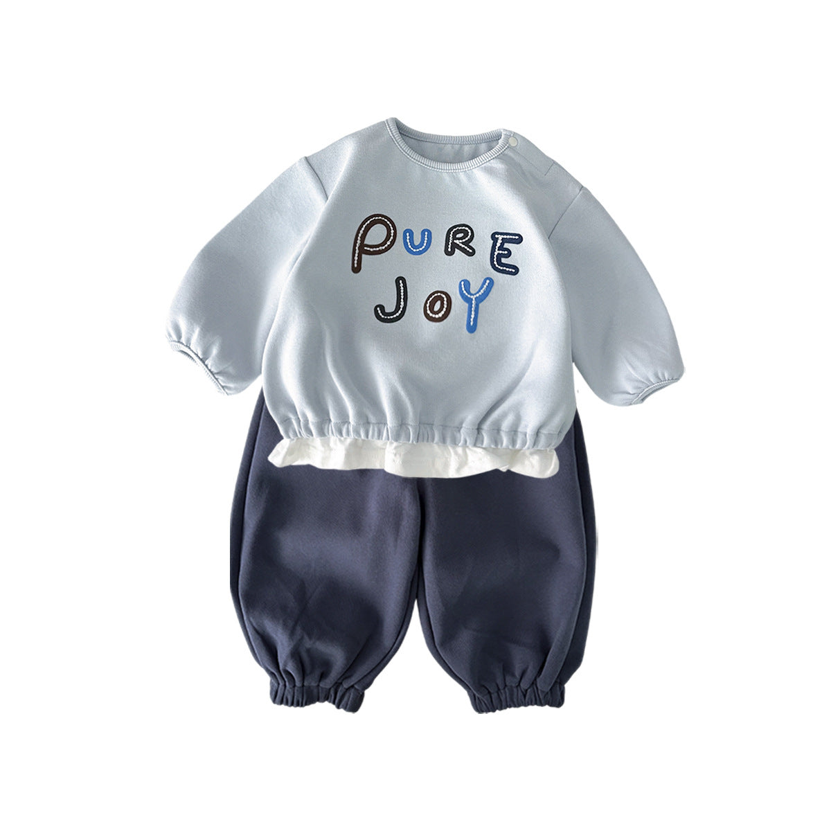 Casual Simple Letter Hoodie and Pants Two-Piece Set, Kids Clothing