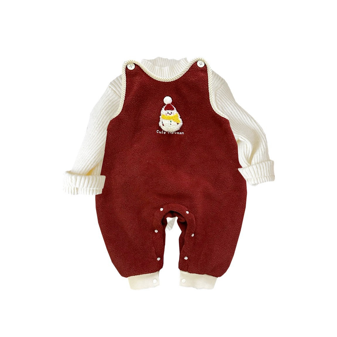Boys Overalls with Long Sleeve Base Layer, Cartoon 3-Piece Set for Winter