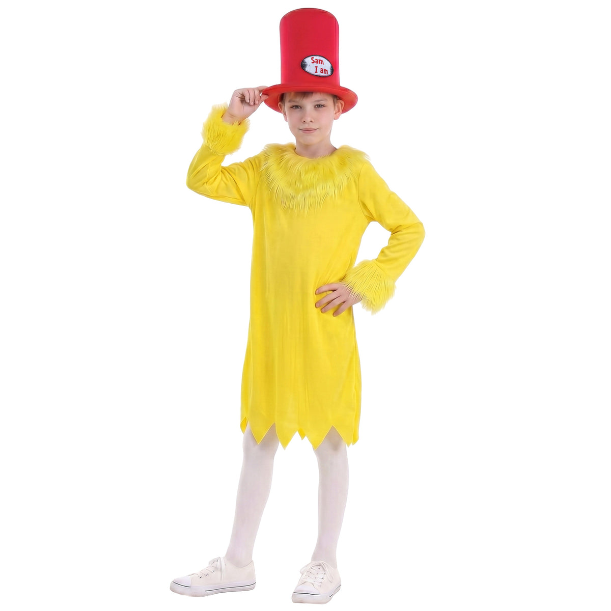 Halloween Kids Sam-I-Am Costume Dr. Seuss Green Eggs and Ham Funny Party Performance Outfit