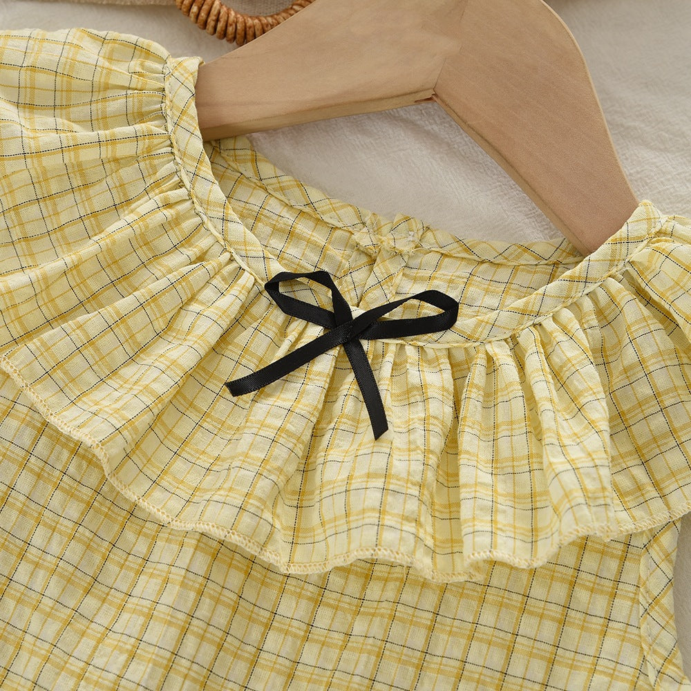 Girls' Summer Outfit with Ruffle Details, Sleeveless Top and Long Pants Two-Piece Set, Fashionable Casual Children's Clothing