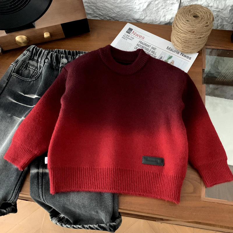 Boys' Gradient Knit Sweater