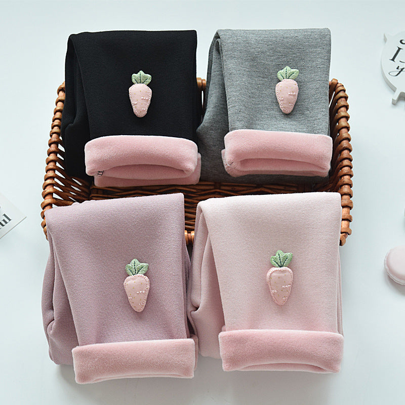 Girls Winter Velvet Pants — Extended Sizes