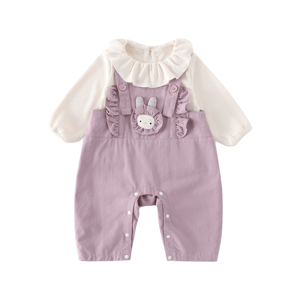 Baby Girls Romper & Overalls Set