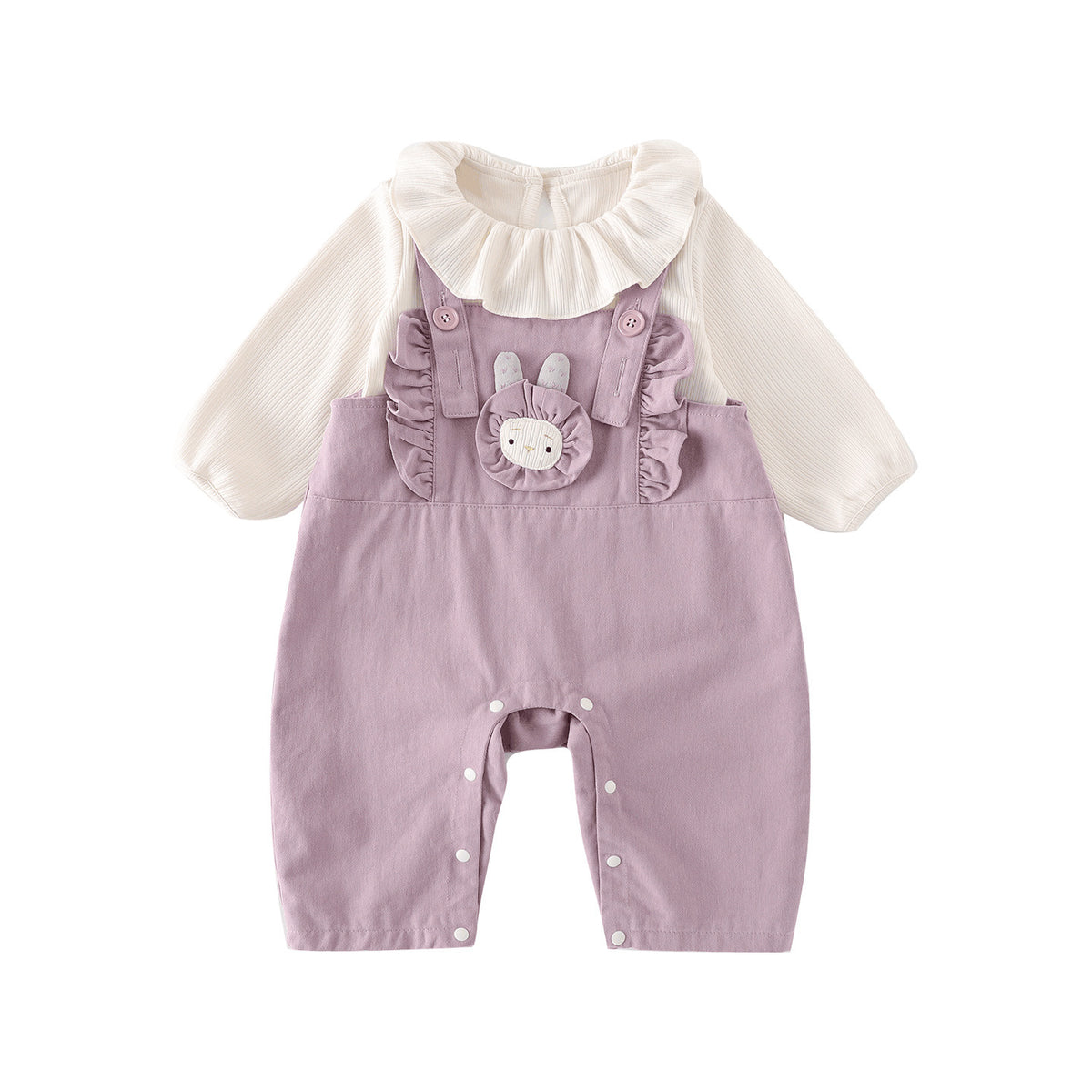 Baby Girls Romper & Overalls Set