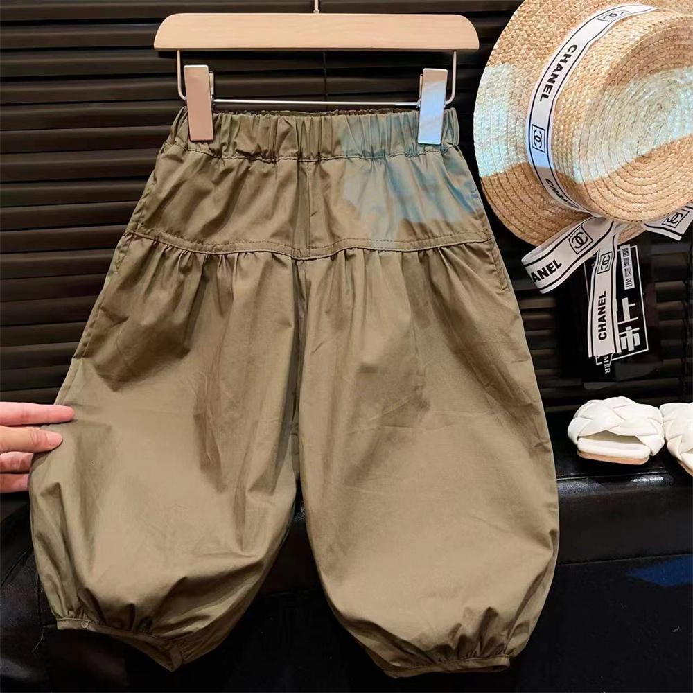 Casual Stripe Ruffle Sleeveless Top ampCargo Pants Set for Girls Summer Outfit Two-Piece Clothing