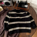 Children's color blocked striped knitted sweater for autumn and winter boys' clothing