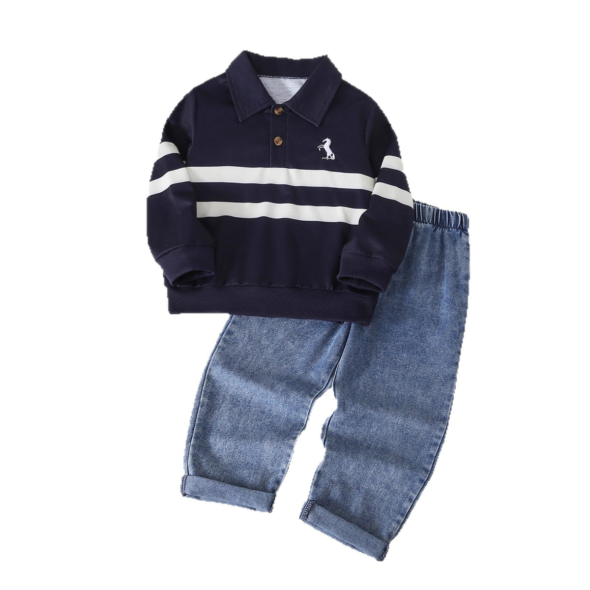 Kids Striped Polo Set