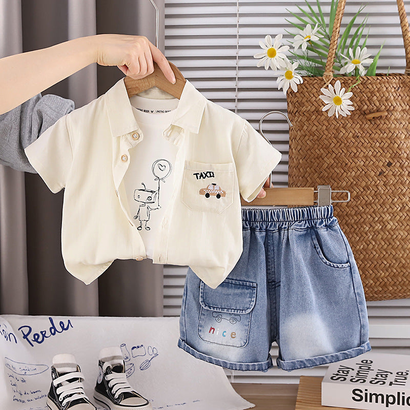 Three piece set of summer casual shirts for baby boys