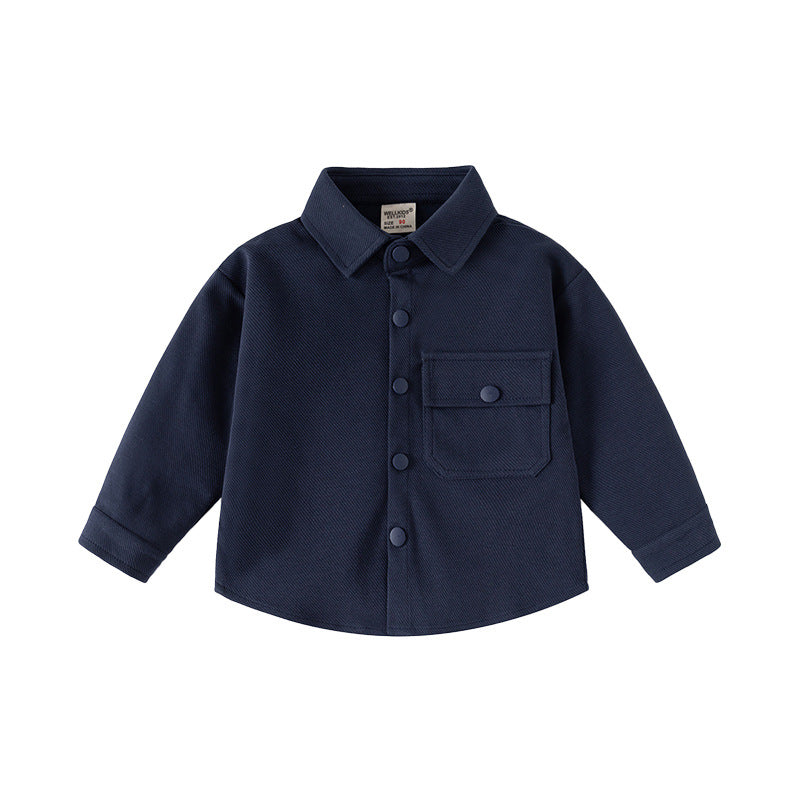 Solid Color Dress Shirt Kids Clothing Outerwear