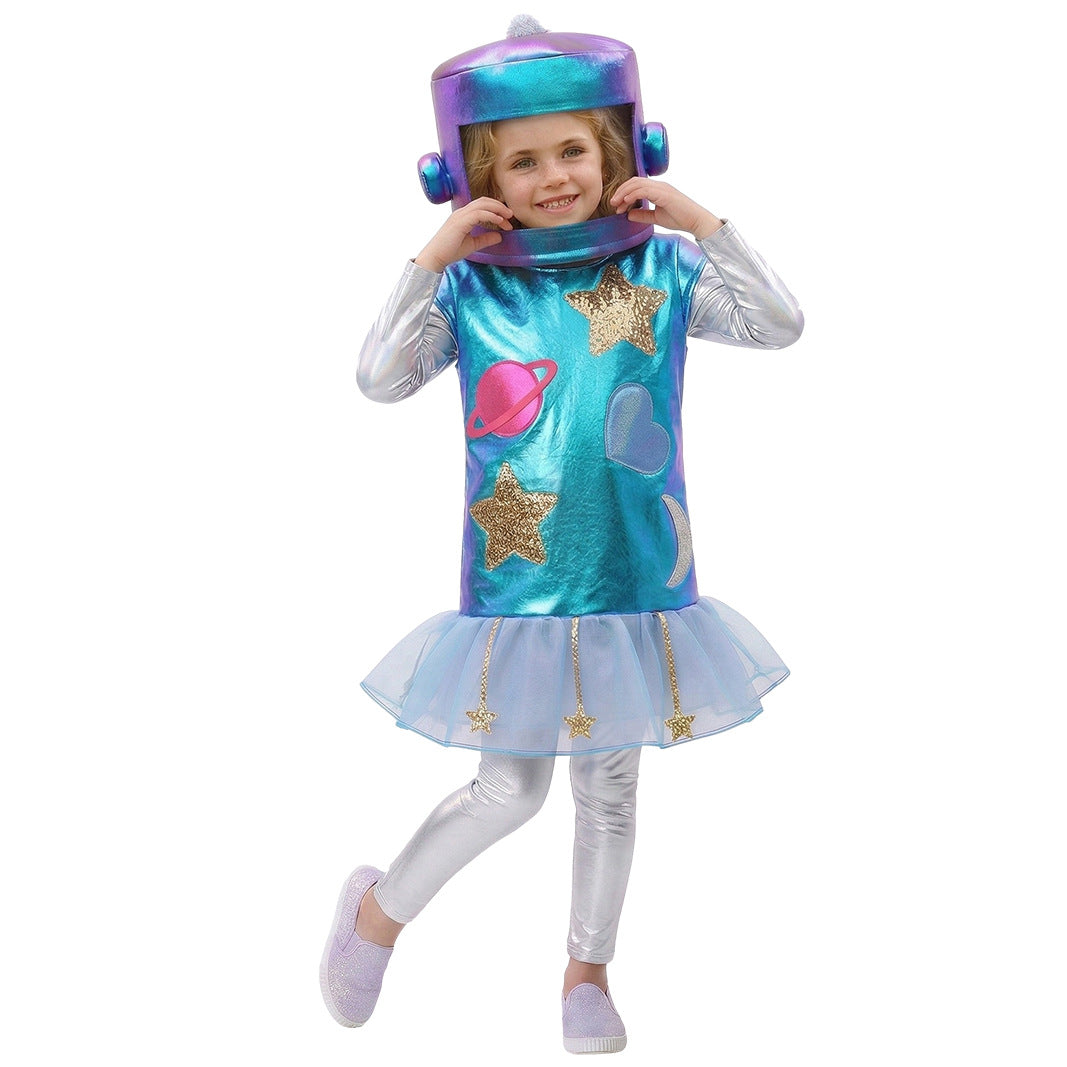Alien Kids Costume Halloween Funny Robot Style Outfit Role Play Cosplay