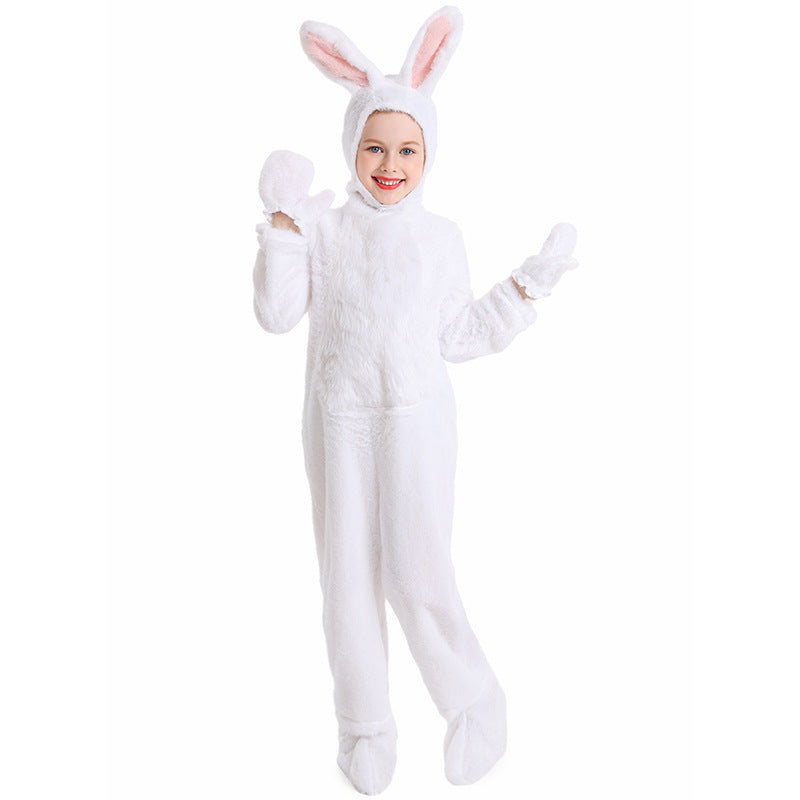 Halloween Costume Kids Cute Plush Rabbit Animal Outfit Forest Stage Performance Costume Onesie Pajamas