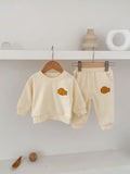 Spring New Children's Clothing Set for Boys and Girls, Cute Fish Embroidery Hoodie with Loose Pants