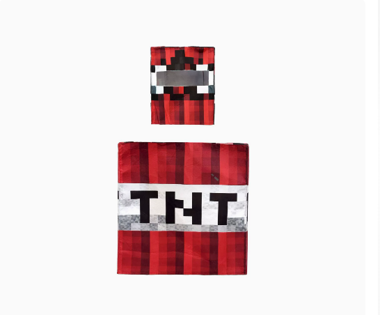 Halloween Minecraft TNT Bomb Cosplay Kids Party Stage Performance Costume Block Character Outfit