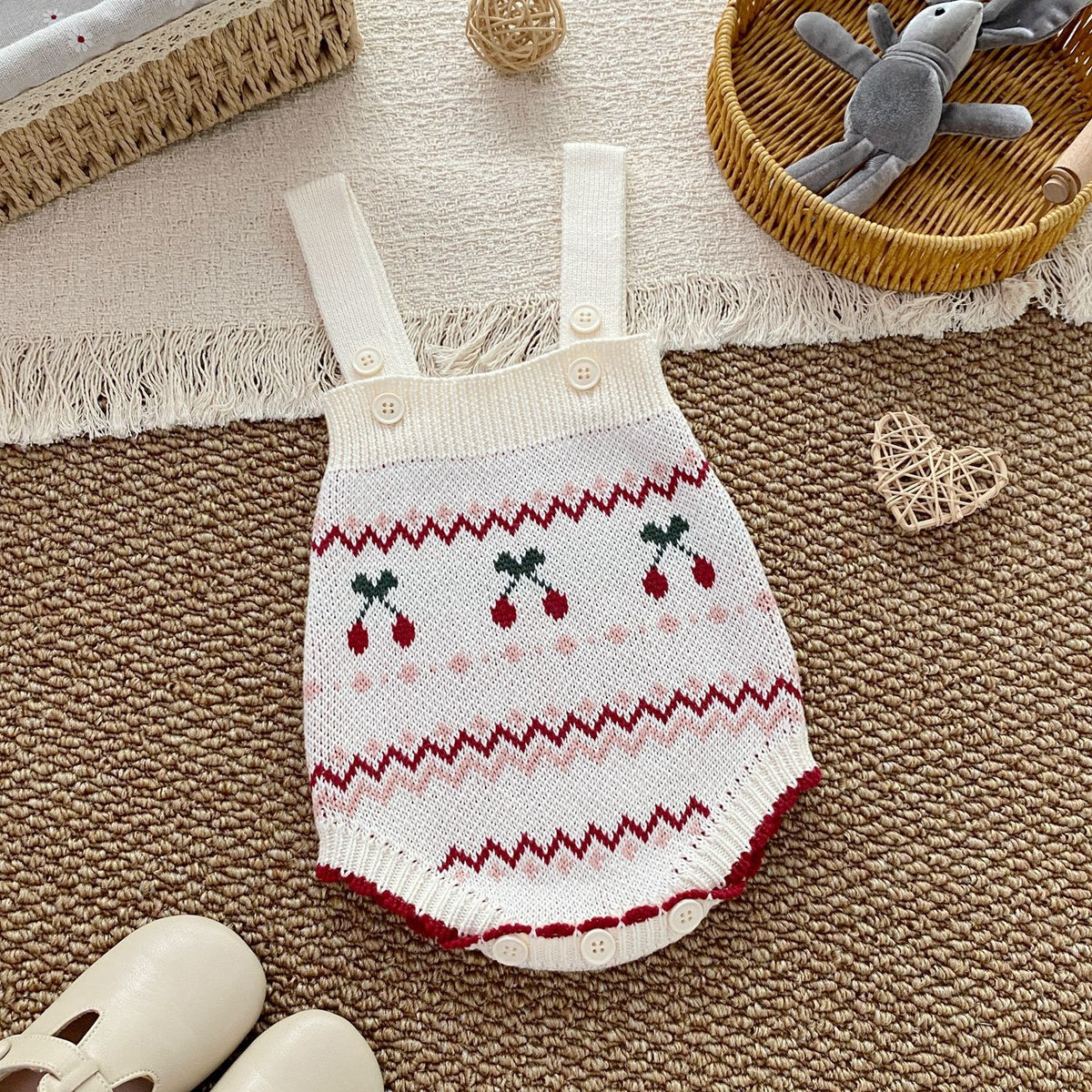 Girls' Clothing Pure Cotton Class A Spring and Autumn Romper 1-3 Years Infant and Toddler Romper New Children's Clothing Sweater
