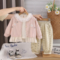 Girls' clothing sweater cardigan three piece set