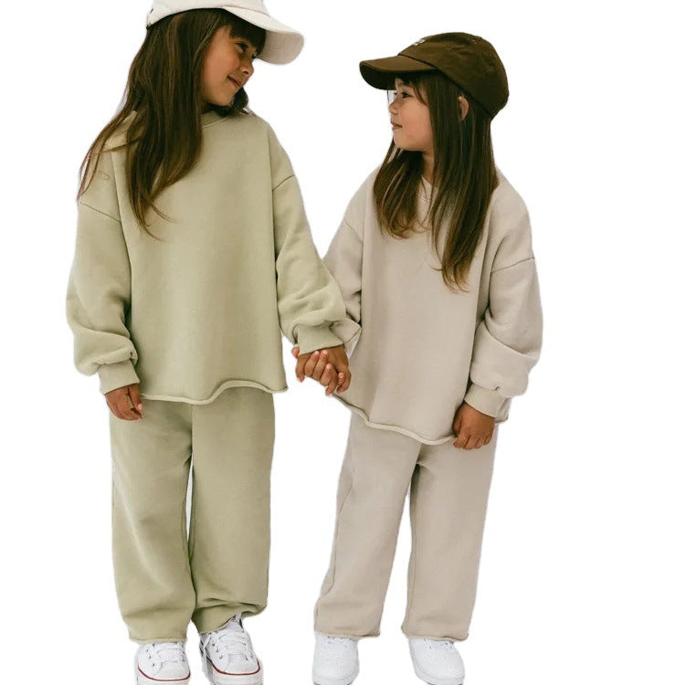 Children's clothing pullover hoodie set for casual wear for boys and girls