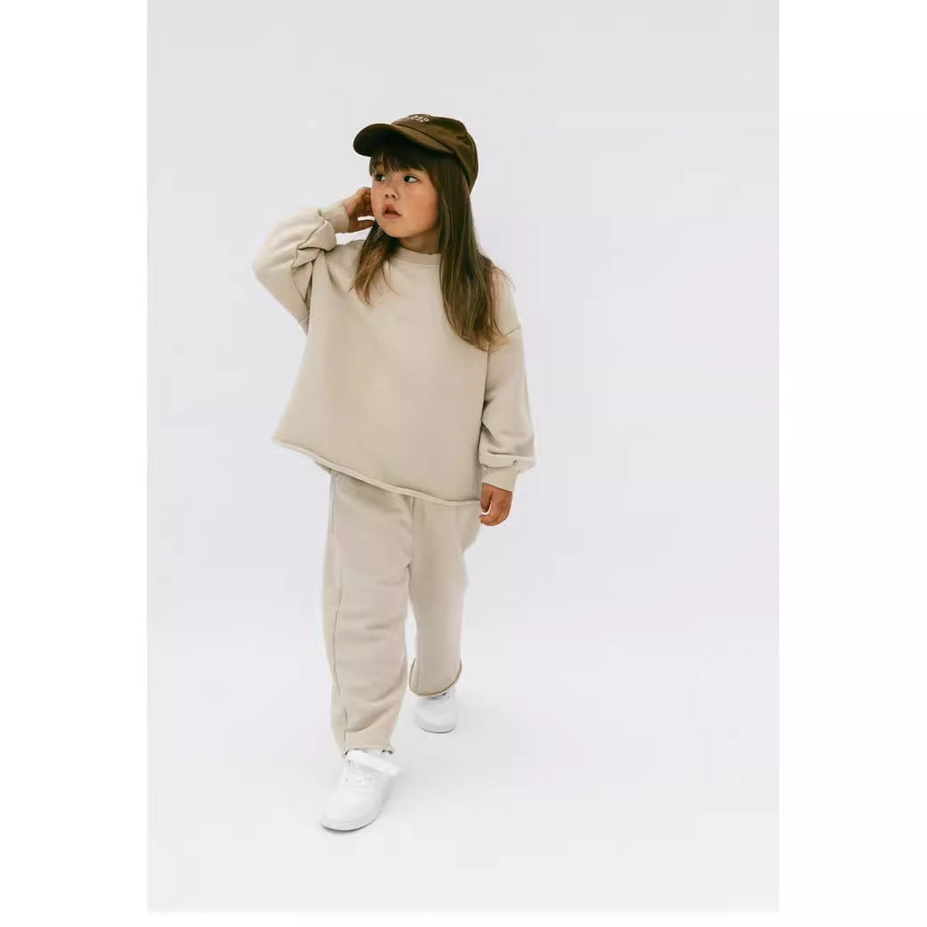 Children's clothing pullover hoodie set for casual wear for boys and girls
