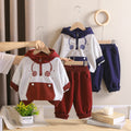 Boys Autumn Winter Fashionable Fleece Lined Sweatshirt Two-Piece Set