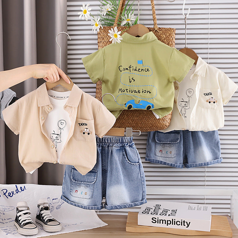 Three piece set of summer casual shirts for baby boys