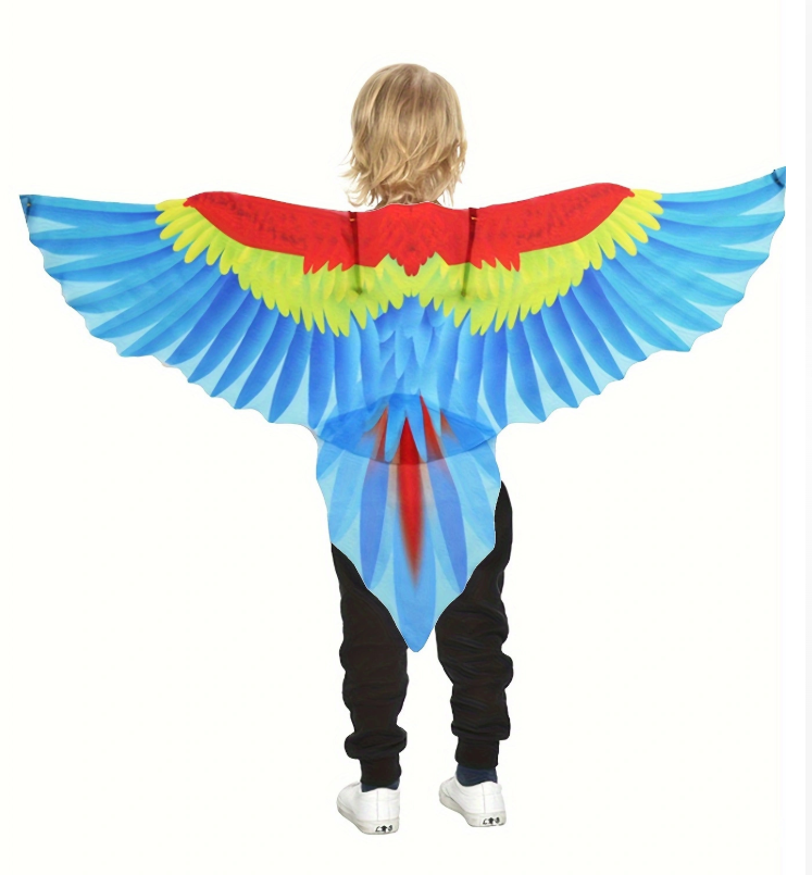 Halloween Kids Parrot Wings Cape Bird Headpiece Performance Prop Cosplay