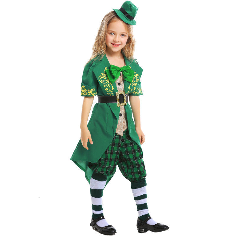 Halloween St. Patrick's Day Irish Fairy Costume Cultural Children's Elf Costume Kids Clothing