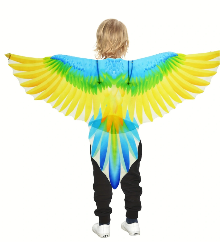 Halloween Kids Parrot Wings Cape Bird Headpiece Performance Prop Cosplay