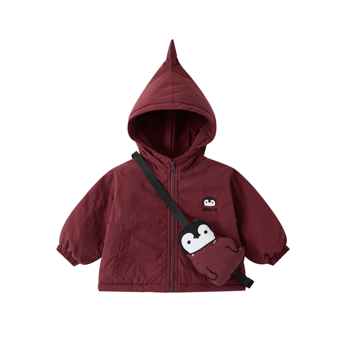 Cute Penguin Cotton Outfit Set for Baby Girls, Winter Warm Hooded Jacket