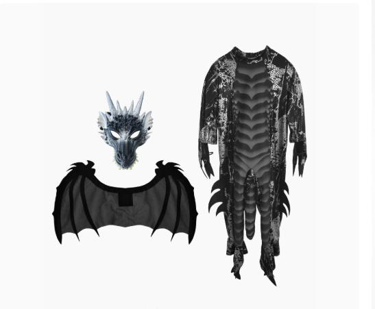 Halloween Performance Costume Devil Dinosaur Role Play Costume Kids Horror Stage Cosplay Outfit