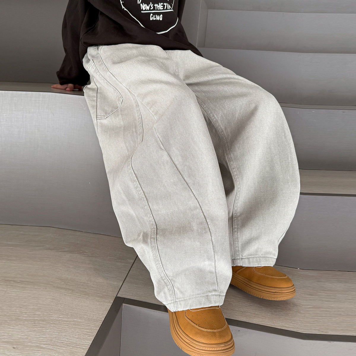 Boys Big Kids Loose Fit Denim Bowleg Long Jeans