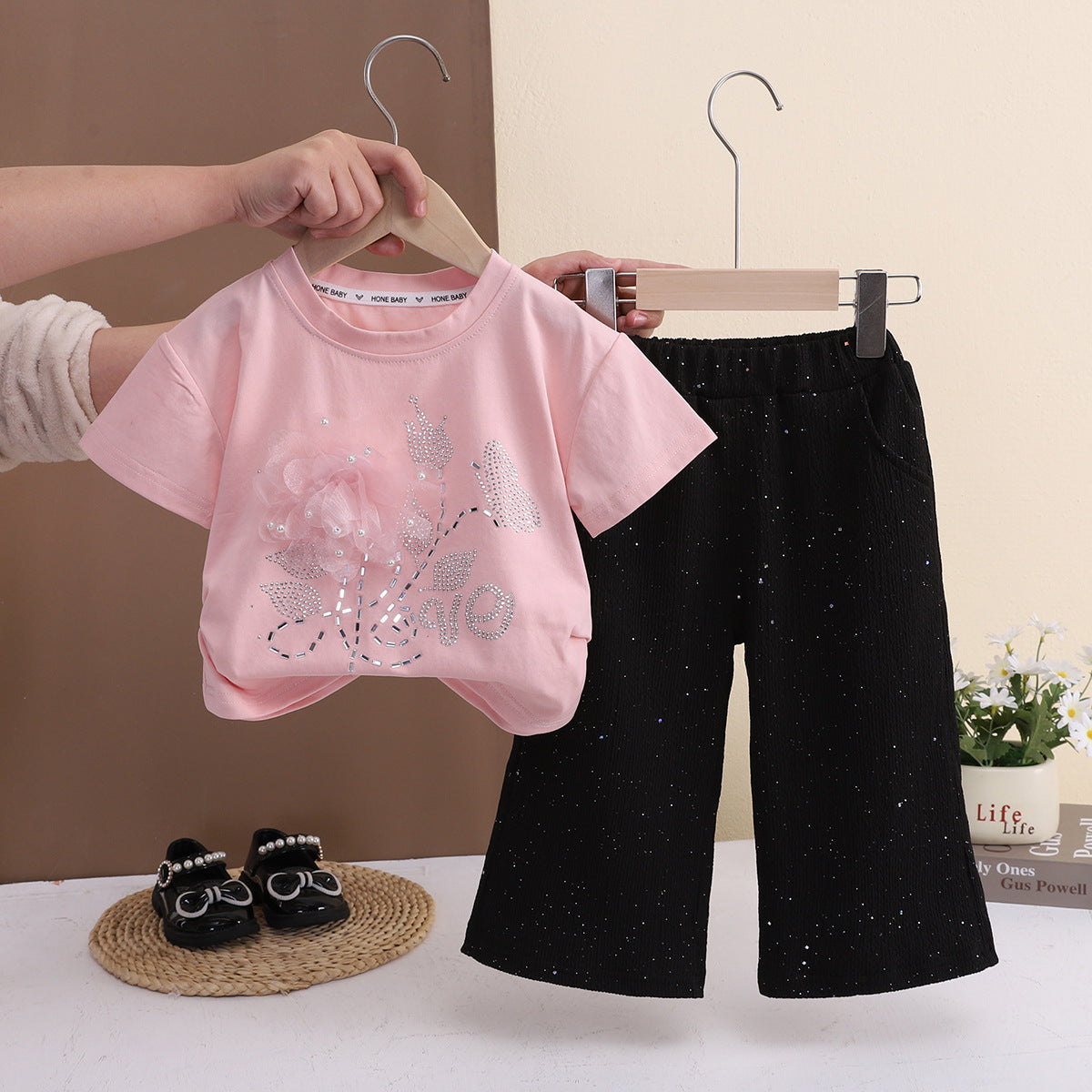 Summer clothing for baby girls and children summer two-piece set