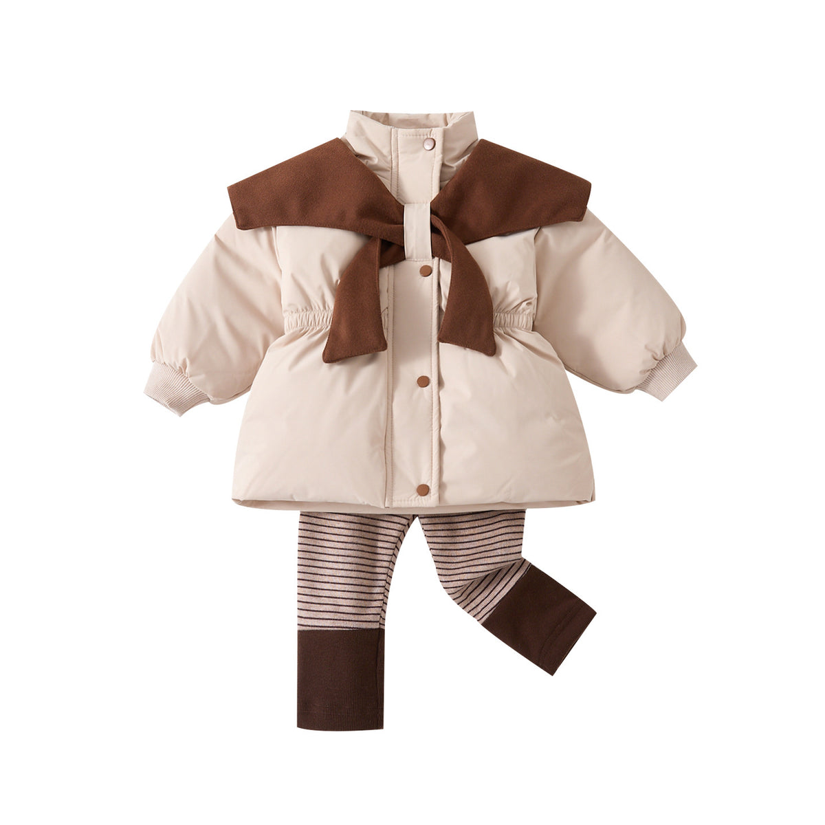 Down Jacket Set for Toddlers Girls  Down Winter Outerwear and Bottoms Two-Piece Suit