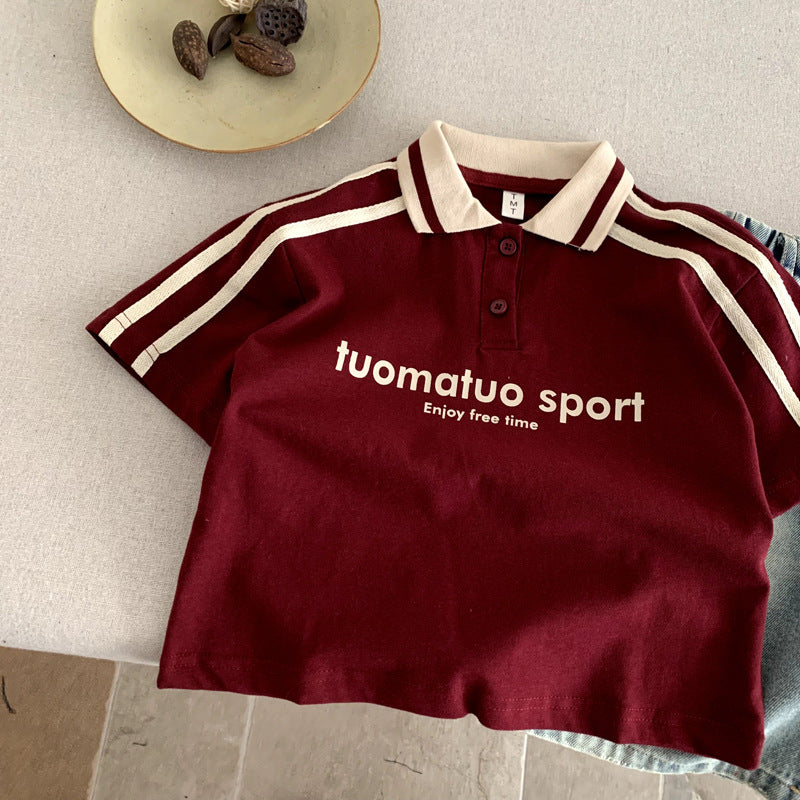 Summer clothing children's short sleeved T-shirt for girls