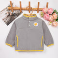 Autumn Winter New Children's Hoodie with Stand Collar, Warm and Windproof, Simple and Cute Embroidery Design for Boys and Girls