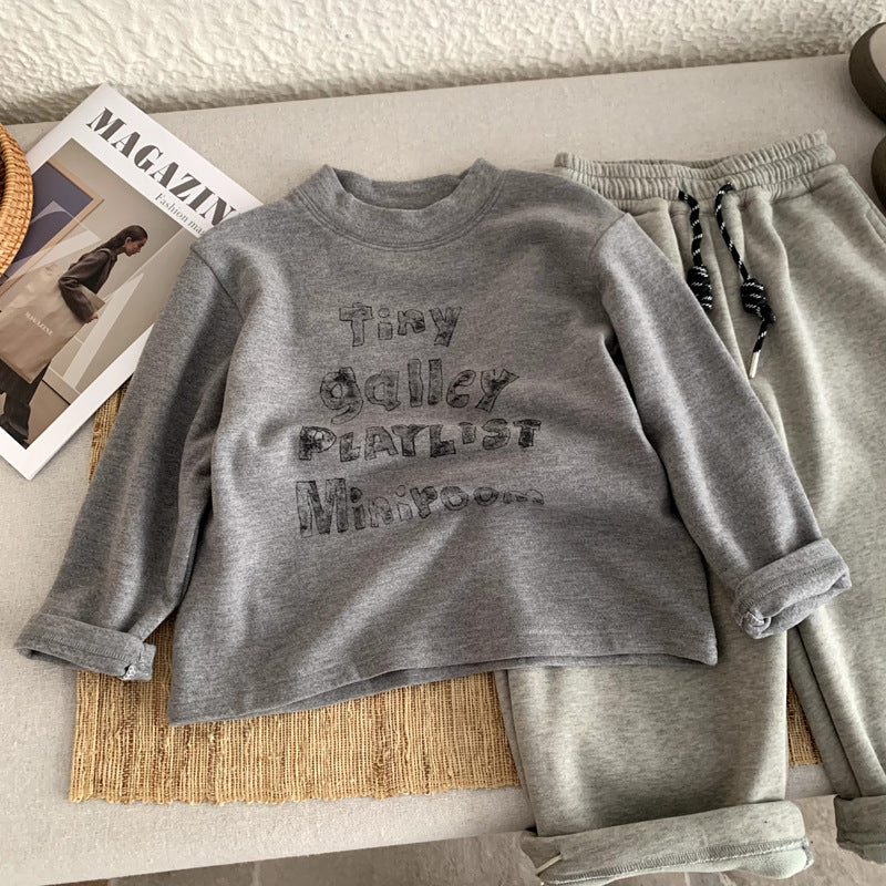 Girls' versatile thick warm top for winter