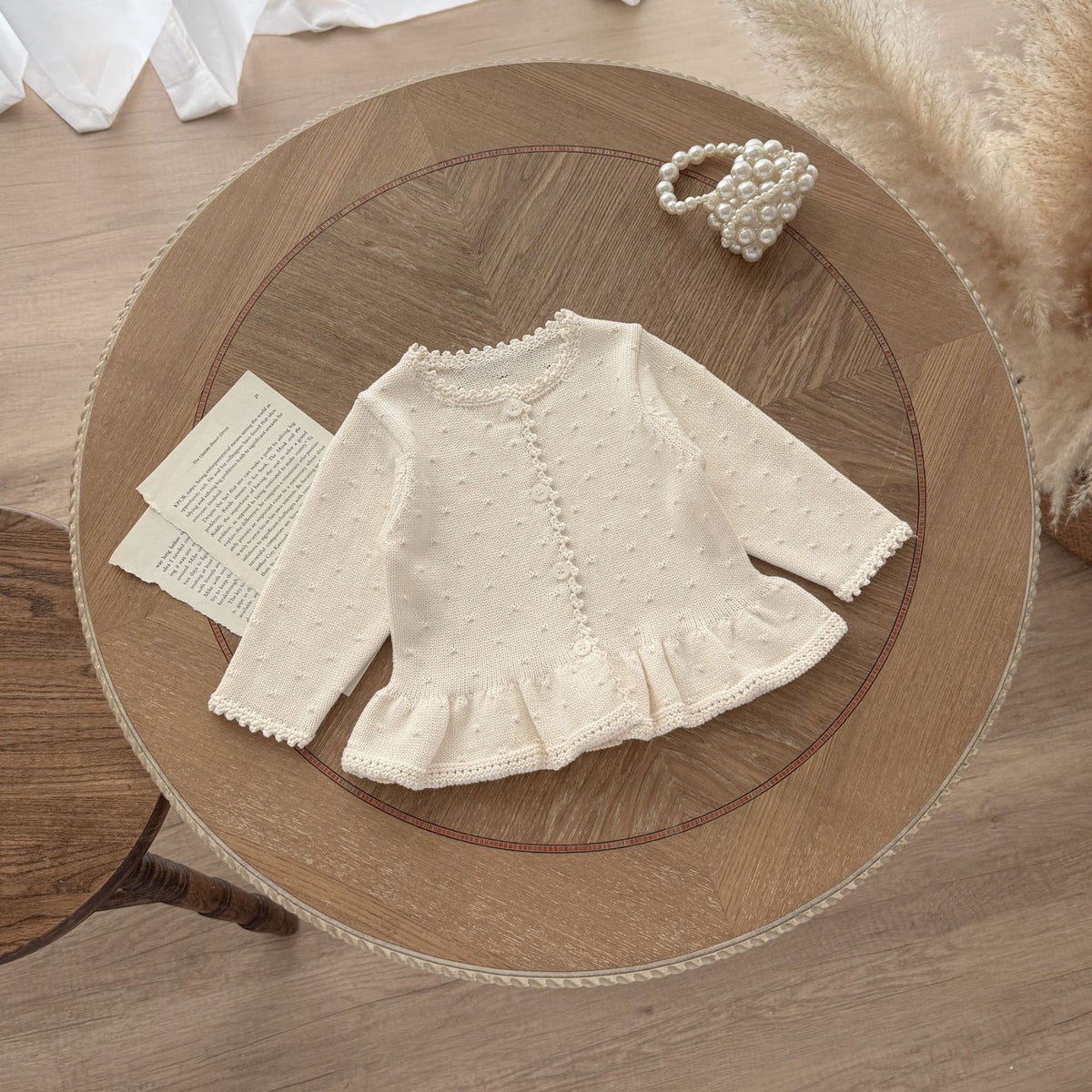 Children's Autumn Coat A-Class Pure Cotton 1-3 Years Old Kids Clothing Crew Neck Knit Dress Cardigan Spring