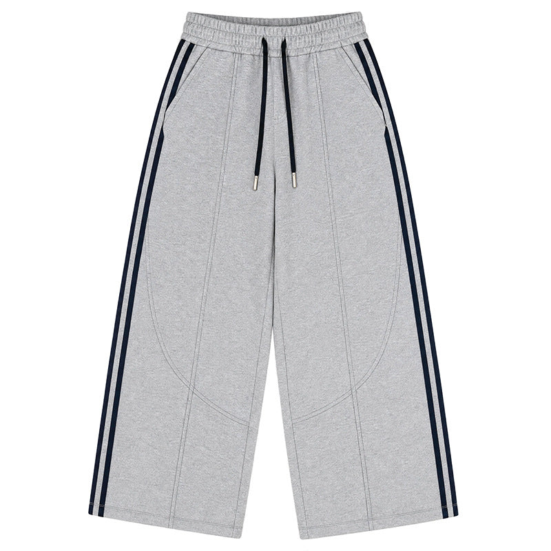 Boys Casual Three-Striped Athletic Pants - Relaxed Straight Leg Sweatpants for Big Kids - Autumn Winter