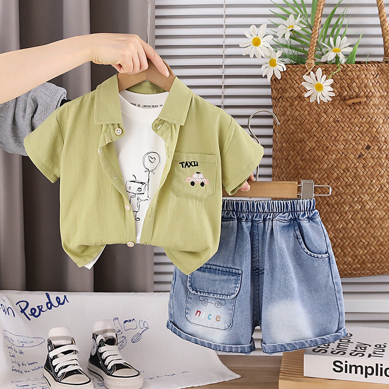 Three piece set of summer casual shirts for baby boys