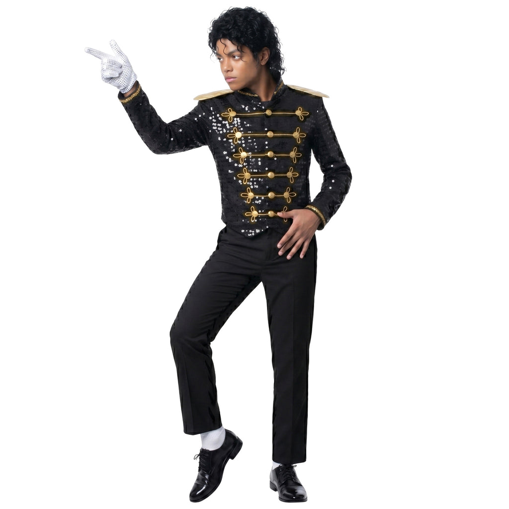 Halloween Kids MJ Sequin Performance Costume Jackson Cosplay Michael Jackson Tap Dance MJ Stage Performance Outfit