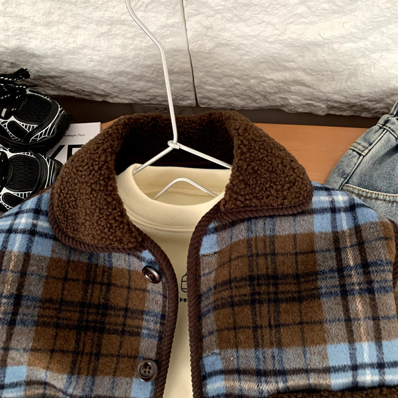 Boys' Fleece-Lined Plaid Jacket