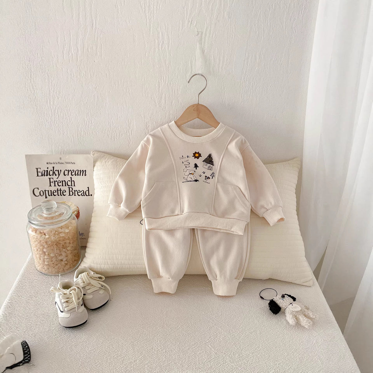 Cute Baby Girls' Outfit Set Autumn New Style Children's Hoodie and Pants Casual Fall Clothing for Toddlers