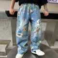 Girls' Floral Wide-Leg Jeans