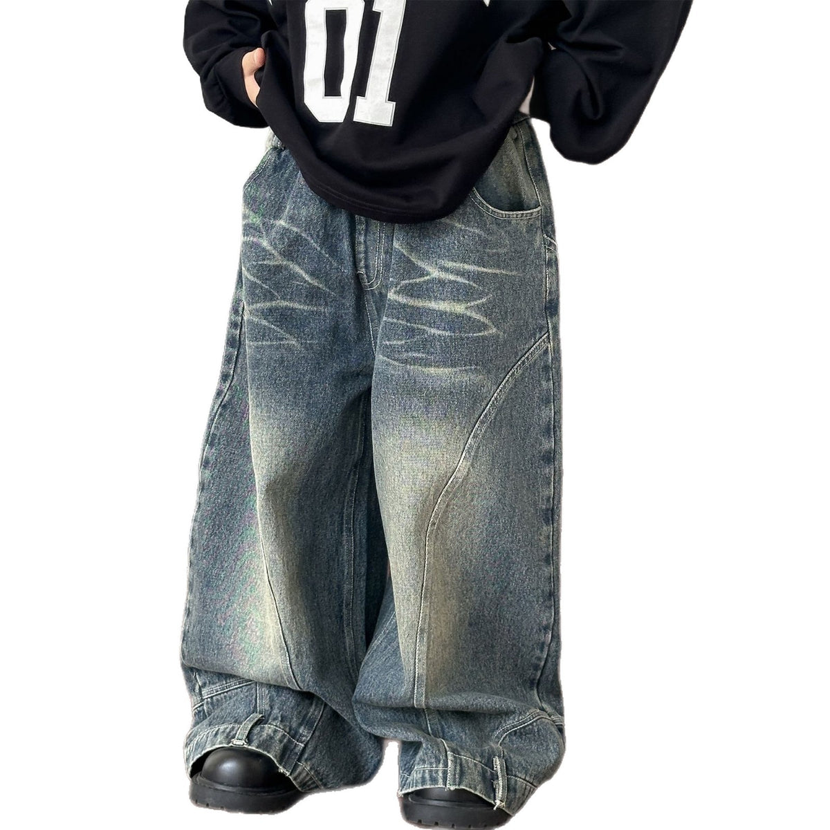 Casual Trendy Boys Denim Jeans Long Pants Spring Autumn Trousers