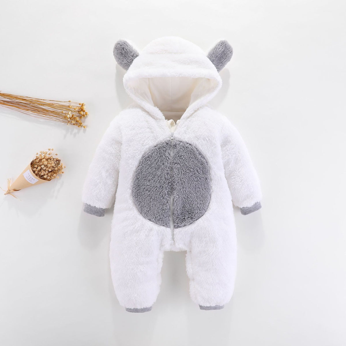 Unisex Baby Rompers Boys Girls Fleece Hooded Winter Fleece Jumpsuit Soft Cute  Cartoon Coats Newborn Infant Bodysuits