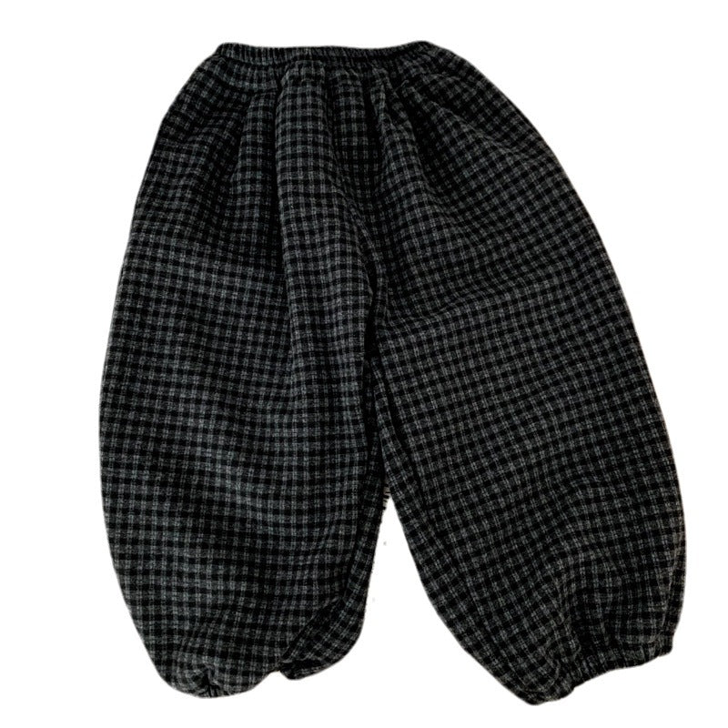 Boys' autumn and winter pants with thickened fleece