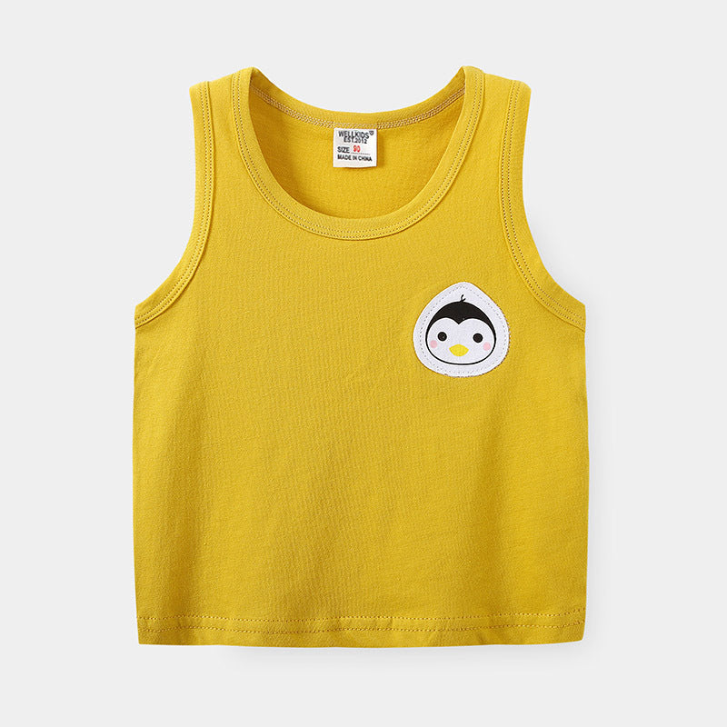 Sleeveless Vest T-Shirt Summer Kids Clothing Thin Style for 1-3 Years Old Toddler Tops Wholesale