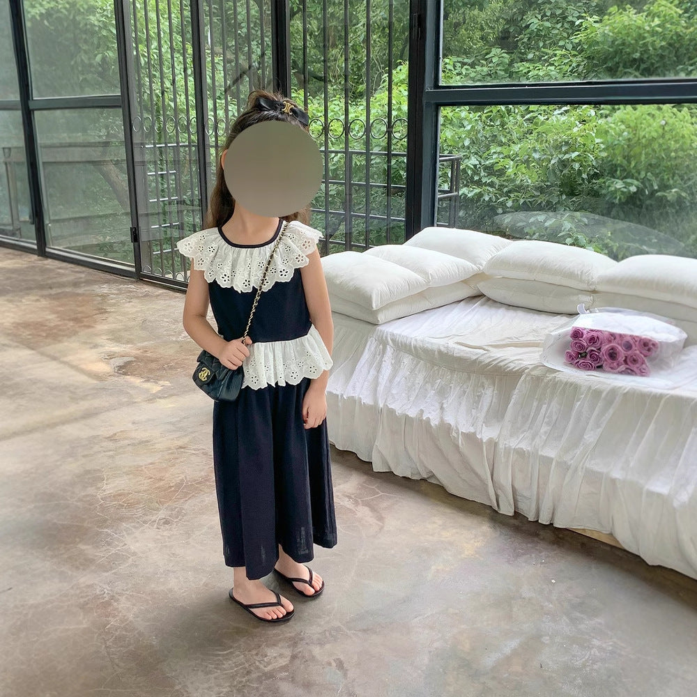 Girls' Lace Top & Pants Two-Piece Set
