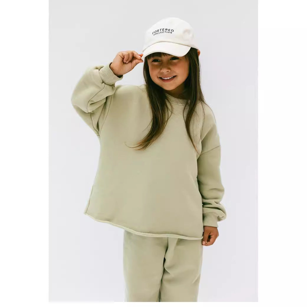 Children's clothing pullover hoodie set for casual wear for boys and girls
