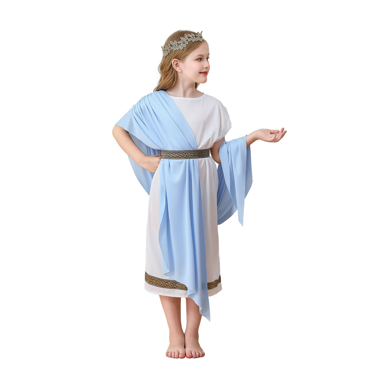 Halloween Kids Costume Greek Mythology Boys Girls Dress White Roman Toga Robe Carnival Performance Costume