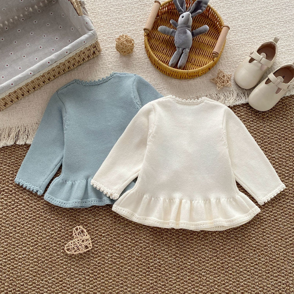 Cute Cotton Sweater for Girls, Fashionable Autumn and Spring Clothing, Warm and Stylish Top for Toddlers 1-3 Years Old